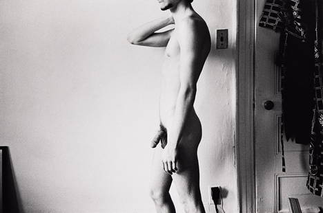 ALLEN GINSBERG (1926-1997) Nude figure standing.: ALLEN GINSBERG (1926-1997) Nude figure standing. Silver print, the image measuring 302x457 mm; 11x18 inches, the sheet 406x508 mm; 16x20 inches, with the Allen Ginsberg Trust stamp with Trustee Bob Ro