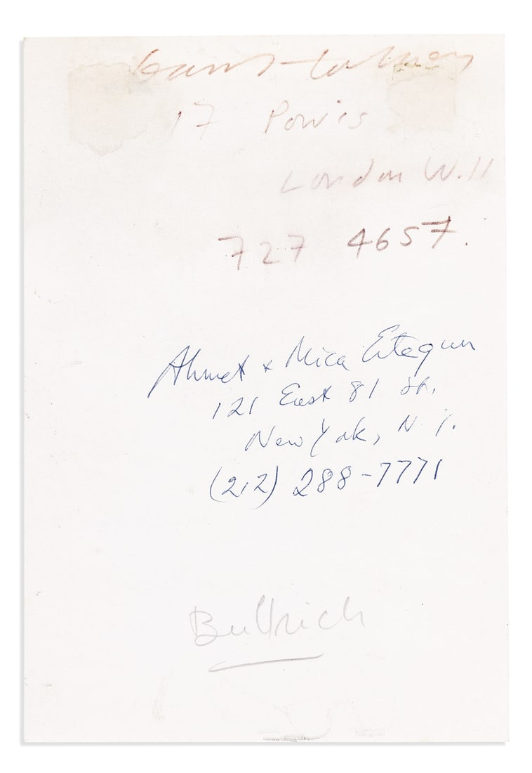 DAVID HOCKNEY (1937 - ) Reproduction of his Menu for Dinner in Honor of Henry Geldzahler Signed, (1 of 2)