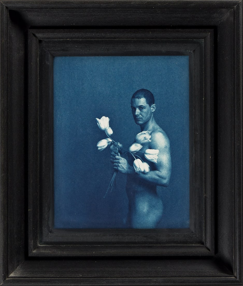 JOHN PATRICK DUGDALE (1960 - ) Young Man with Tulips. (1 of 1)