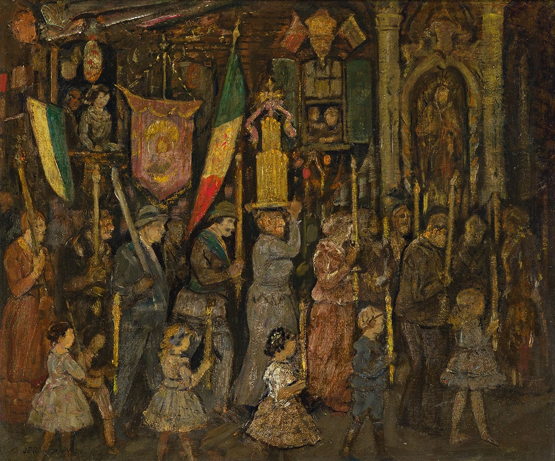 JEROME MYERS Religious Procession, Italian Quarter. (1 of 2)