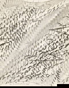 ABRAHAM WALKOWITZ Group of 4 abstract drawings.: ABRAHAM WALKOWITZ Group of 4 abstract drawings. Two brush and ink on cream wove paper, circa 1930. Both 268x170 mm; 10½x6¾ inches. Both signed in ink, recto and verso. Two pencil on cream wo