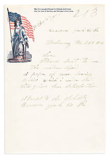 (BUSINESS.) Letters to the I.M. Singer & Co. sewing machine company, many discussing the impact of: (BUSINESS.) Letters to the I.M. Singer & Co. sewing machine company, many discussing the impact of the Civil War. 14 letters addressed to I.M. Singer & Company; generally moderate wear, some crude