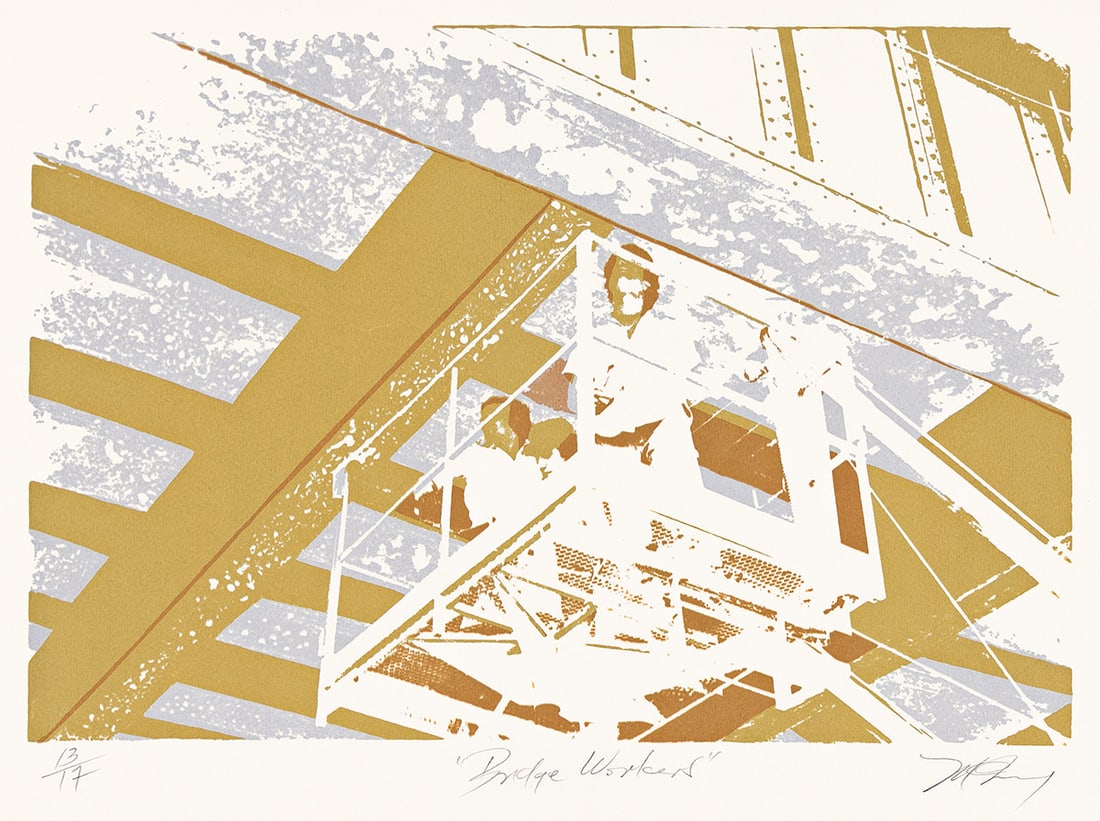 MAVIS PUSEY (1928 - 2019) Bridge Workers. (1 of 1)