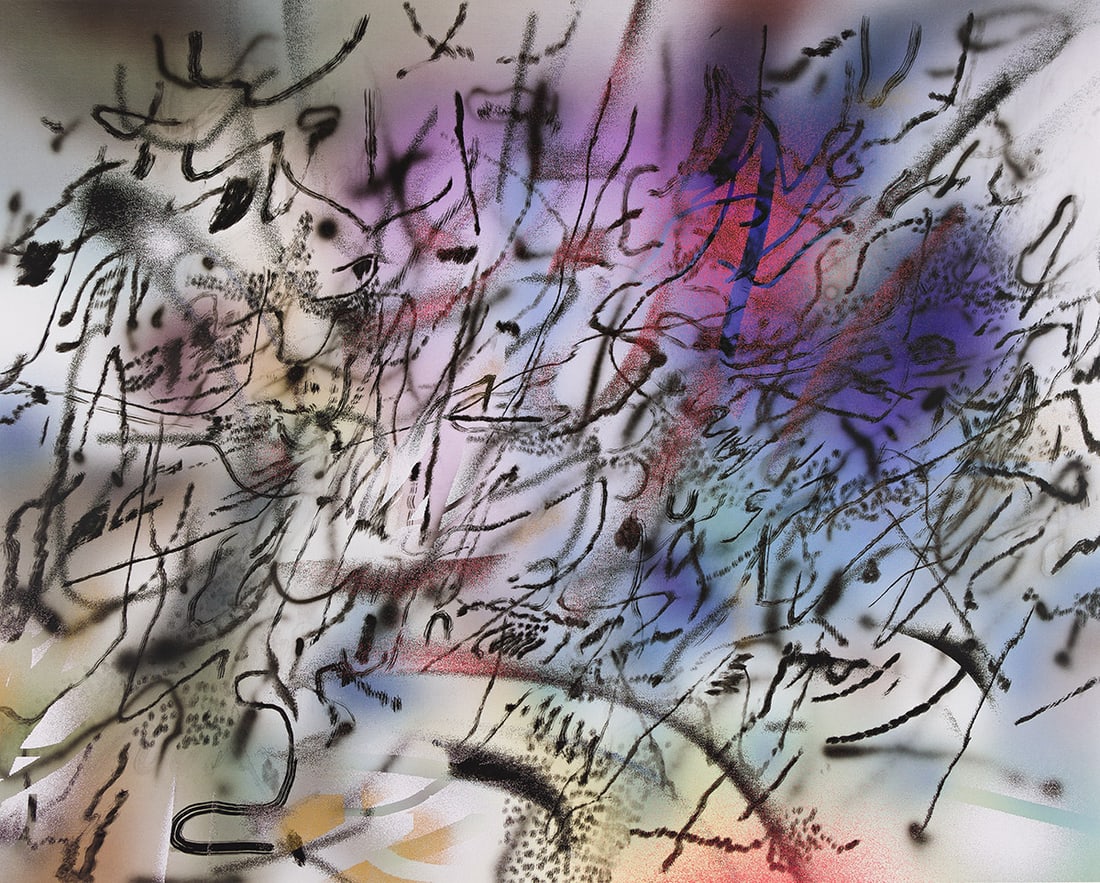 JULIE MEHRETU (1970 - ) Among the Multitude III.: JULIE MEHRETU (1970 - ) Among the Multitude III. Color digital print on thin wove paper, 2022. 628x787 mm; 24x31 inches. Signed and dated in ink and number stamped 106/130 on the verso. Printed and pu