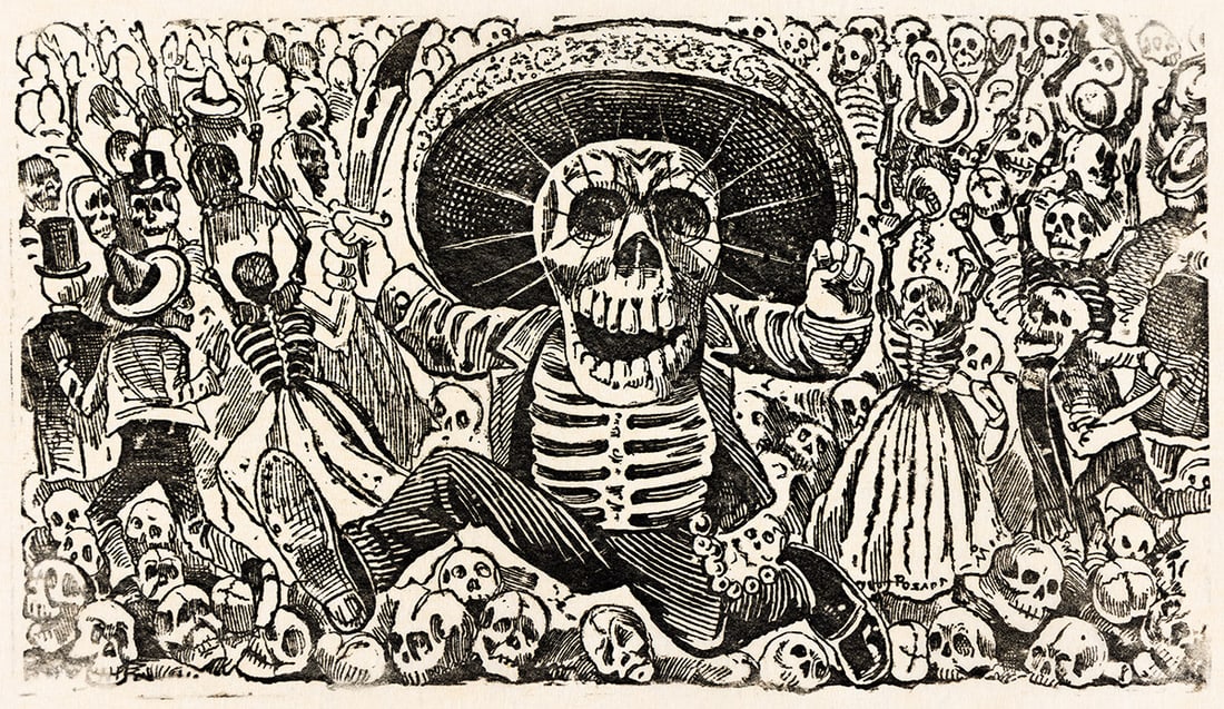 JOSÉ GUADALUPE POSADA Collection of 85 woodcuts.: JOSÉ GUADALUPE POSADA Collection of 85 woodcuts. Each circa 1890-1913. Thirty prints 210x168 mm; 8¼x6 inches (sheets), full margins. Fifty-five prints 337x215 mm; 13x8¼ inches (sheets),