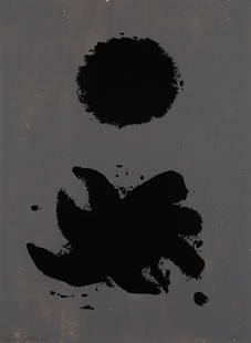 ADOLPH GOTTLIEB Black and Gray.: ADOLPH GOTTLIEBBlack and Gray.Color screenprint on wove paper, 1967. 598x445 mm; 23x17½ inches, full margins. Signed, dated and numbered 23/75 in ink, lower margin. Published by Marlborough