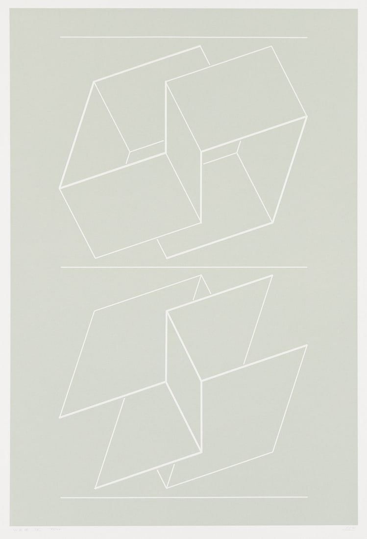 JOSEF ALBERS White Embossing on Gray IX. (1 of 1)