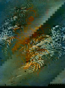 DARREN WATERSTON Arabic Bouquet.: DARREN WATERSTON Arabic Bouquet. Oil on panel, 1996. 600x450 mm; 23½x17 inches. Signed, titled and dated in oil, verso.Provenance: Greg Kucera Gallery, Seattle, with the label; Estate of Bruce Co