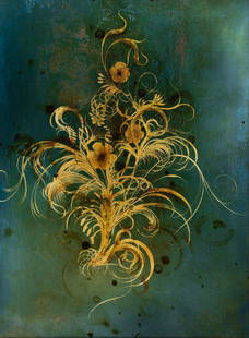 DARREN WATERSTON Arabic Bouquet.: DARREN WATERSTON Arabic Bouquet. Oil on panel, 1996. 600x450 mm; 23½x17 inches. Signed, titled and dated in oil, verso.Provenance: Greg Kucera Gallery, Seattle, with the label; Estate of Bruce Co