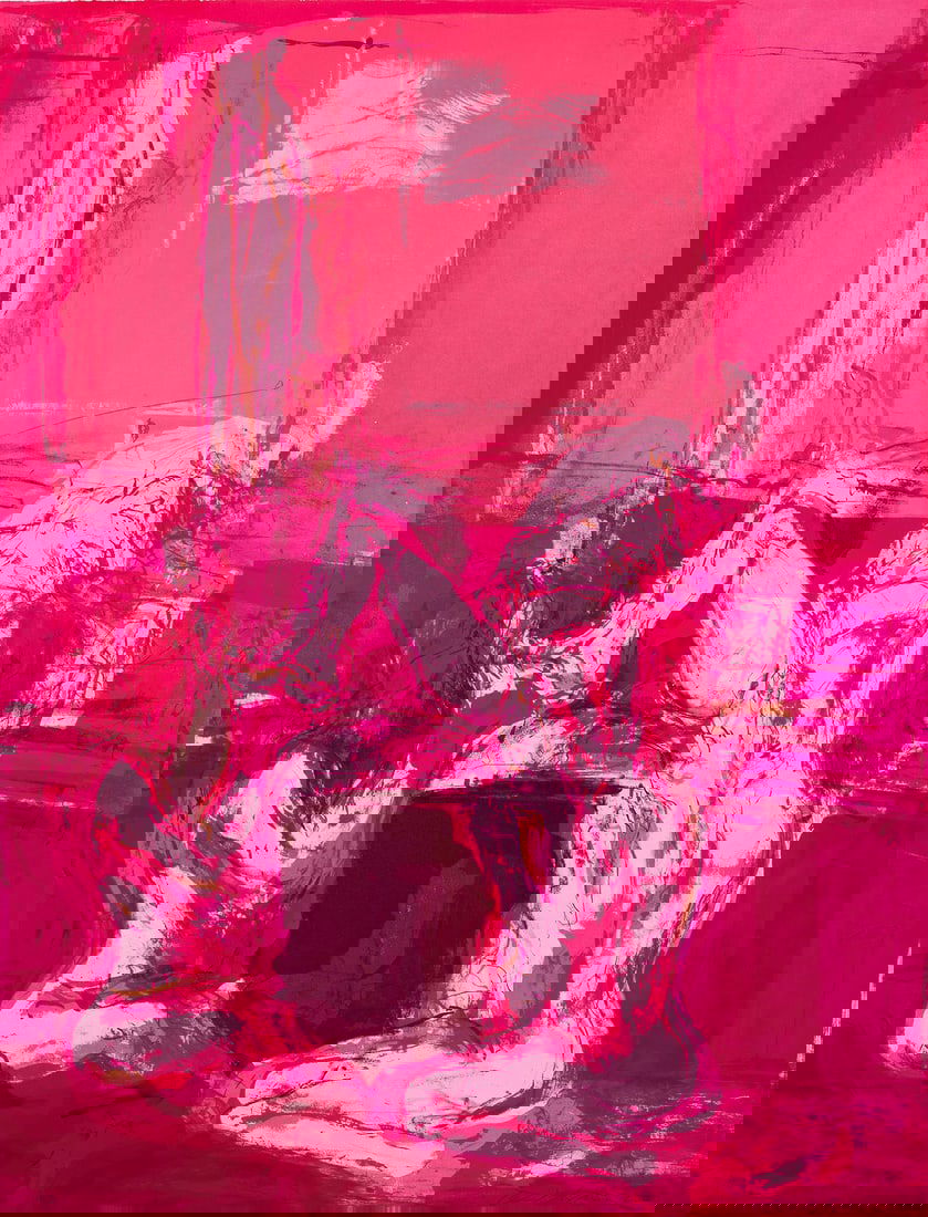 CECILY BROWN Footsie.: CECILY BROWN Footsie. Color lithograph on white Somerset textured paper, 2000. 1110x850 mm; 43¾x33½ inches (sheet), full margins. Signed, dated and numbered 6/33 in pencil, lower margin. Pri