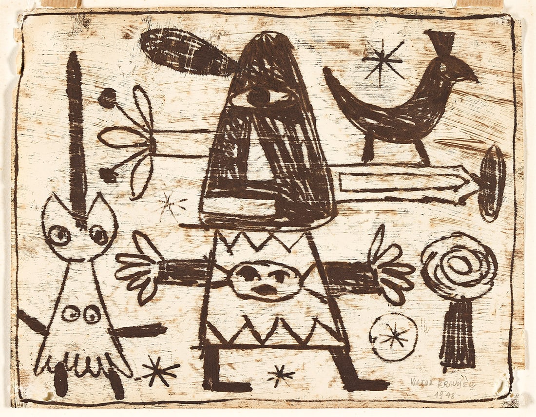 VICTOR BRAUNER (1903 - 1966, ROMANIAN/FRENCH) Untitled. (1 of 1)