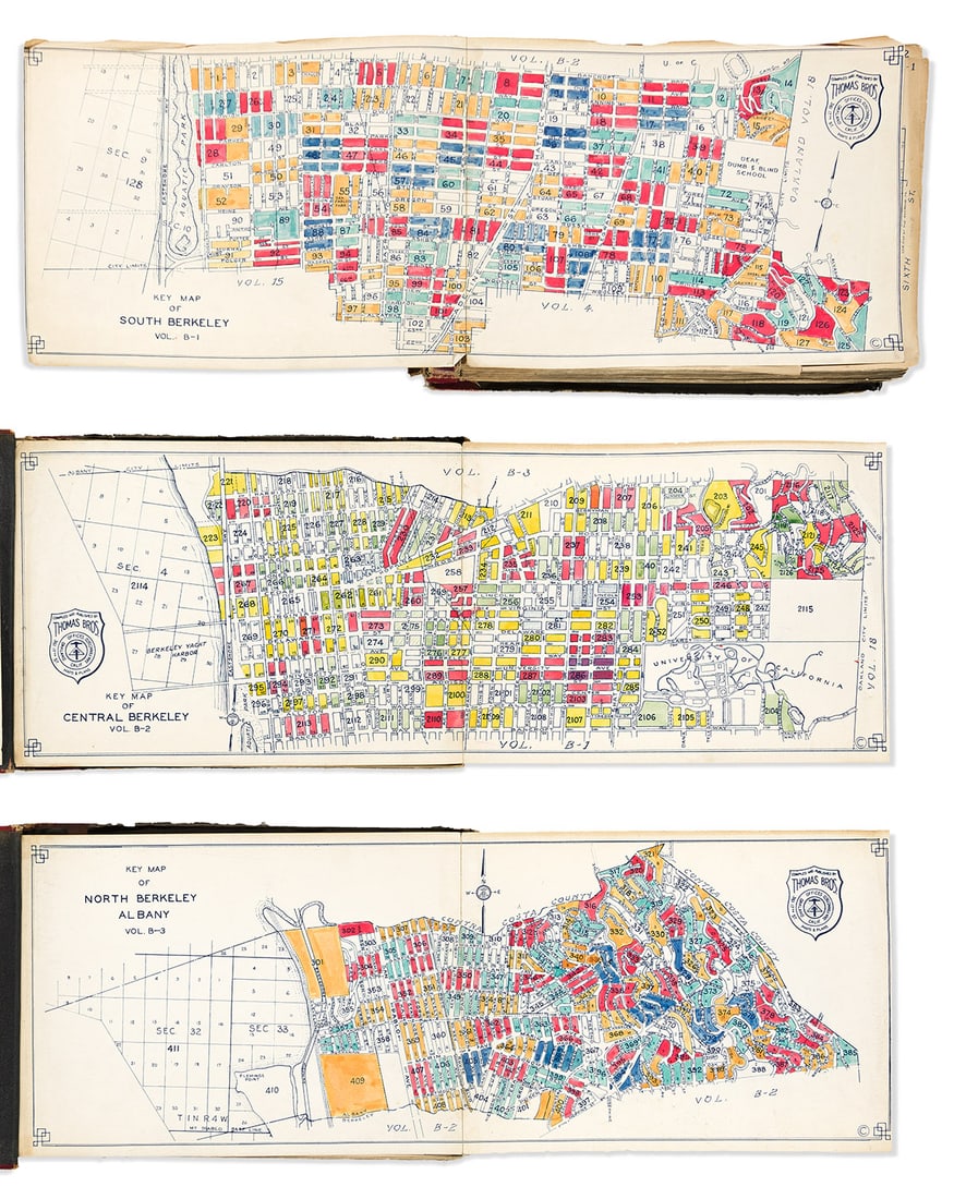 (CALIFORNIA.) Thomas Bros. Block Book of Berkeley. Volumes B1, B2, and B3. (1 of 1)