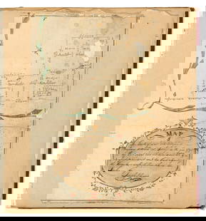 (MANUSCRIPT MAPS.) Album of approximately 20 eighteenth-century hand-drawn surveys of properties in: (MANUSCRIPT MAPS.) Album of approximately 20 eighteenth-century hand-drawn surveys of properties in Union County, New Jersey. Pen, ink, and occasional watercolor on various laid papers. 15x19 inches t