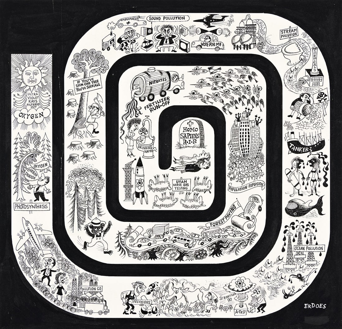 RICHARD ERDOES (1912-2008) "Homo Sapiens R.I.P." (1 of 2)