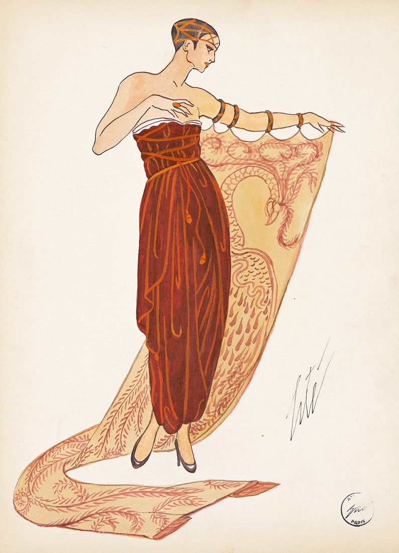 ROMAINE DE TIRTOFF (ERTÉ) Dragon cape costume. (1 of 1)