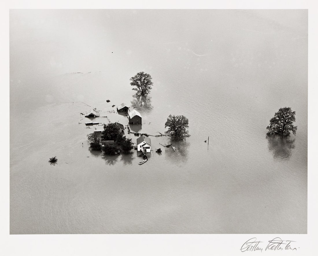 ARTHUR ROTHSTEIN (1915-1985) Mississippi River Flood, St. Louis, Missouri.: Mississippi River Flood, St. Louis, Missouri. Silver print, the image measuring 229x305 mm; 9x12 inches, the sheet 279x355 mm; 11x14 inches, with Rothstein's signature in pencil on recto. 1943; printe