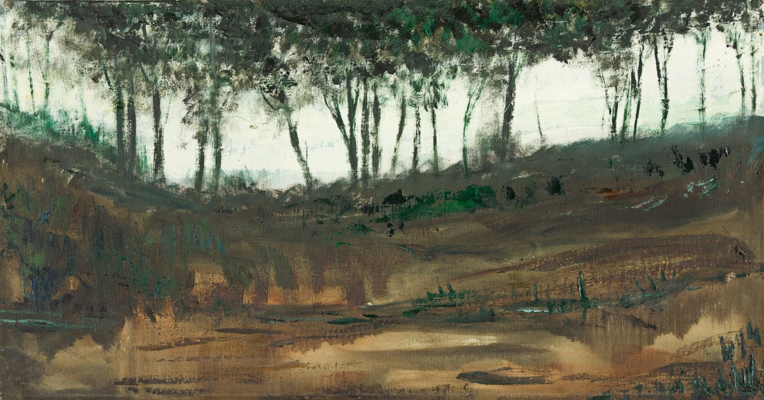 ALBERT PELS (1910-1998) Landscape.: Landscape. Oil on canvas. 262x700 mm; 14¼x27½ inches. Provenance: Estate of the artist; Thence by descent to the current owner. Condition For inquiries or questions, please contact: Har