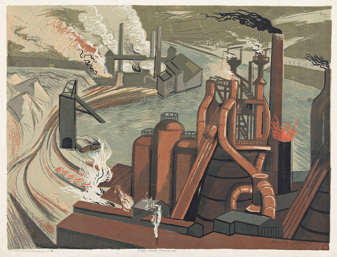 HARRY GOTTLIEB (1895-1993) Steel Town Panorama. (1 of 1)