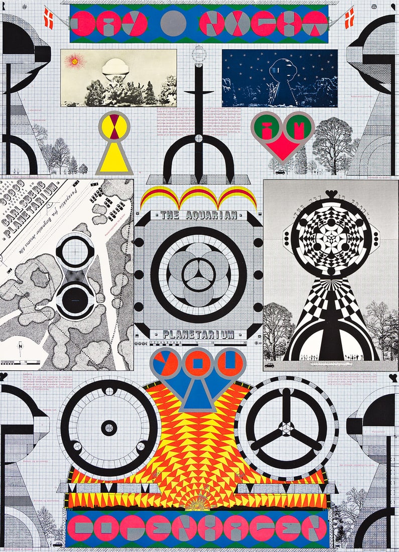 STURE JOHANNESSON (1935-2018): Artist or author: STURE JOHANNESSON (1935-2018) Title: The Aquarian Planetarium / Day and Night - I Am You. Description: Offset lithograph poster. 850x620 mm, 33½x24¼ inches. Permild &