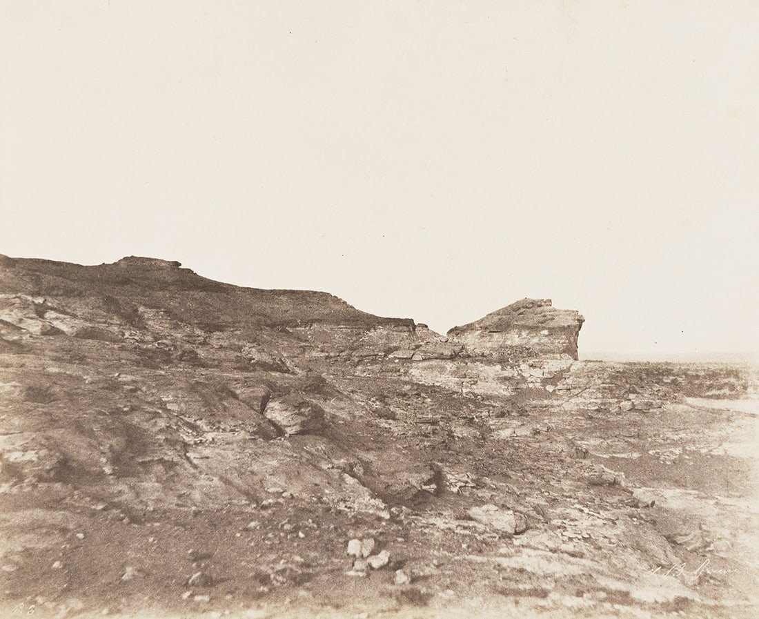 JOHN BEASLEY GREENE (1832-1856) Desert study, from Le Nil: Monuments, Paysages, Explorations: JOHN BEASLEY GREENE (1832-1856) Desert study, from Le Nil: Monuments, Paysages, Explorations Photographiques. Salt print, the image measuring 9¼x11 inches (23.5x28.9 cm.), the original mount 15&#