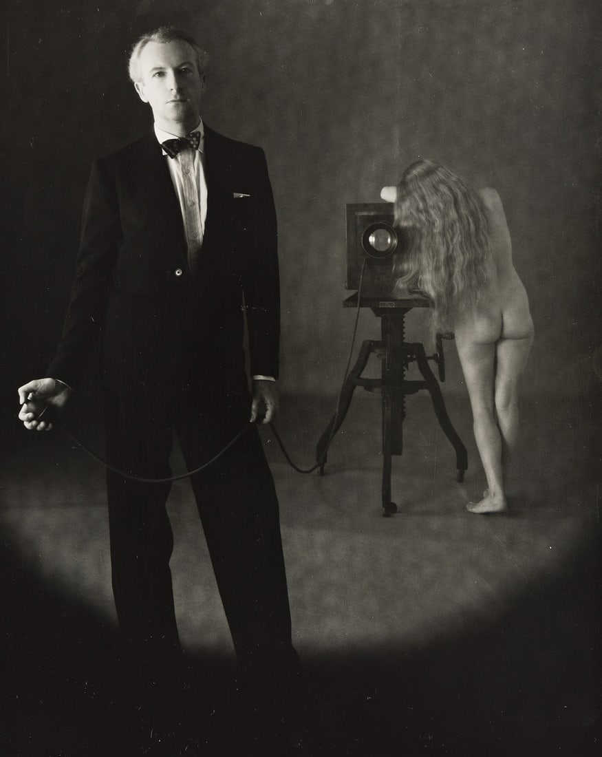 IRVING PENN (1917-2009) Portrait of the photographer Cecil Beaton, New York.: IRVING PENN (1917-2009) Portrait of the photographer Cecil Beaton, New York. Silver print, the image measuring 7x9½ inches (19.4x24.1 cm.), the sheet slightly larger, with Penn's credit and copyr