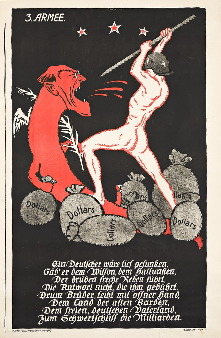 BERTHOLD CLAUSS (1882-1969) [GERMAN WAR BONDS / WORLD WAR I]. Group of 4 posters. Circa 1917. (1 of 1)