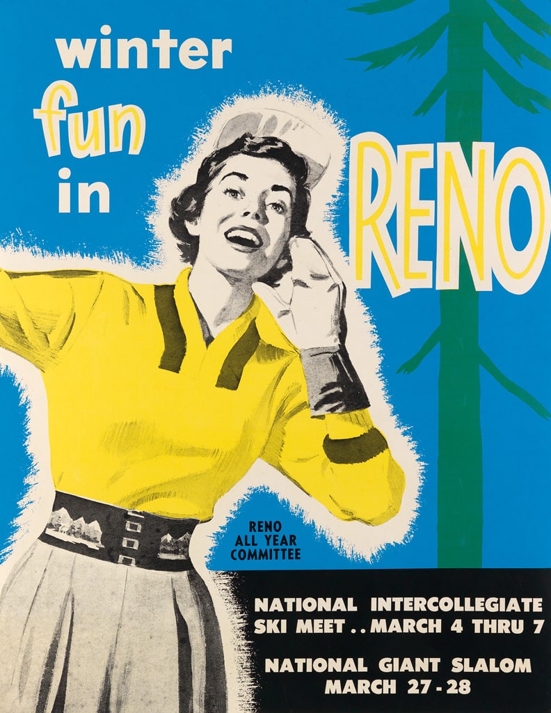 DESIGNER UNKNOWN WINTER FUN IN RENO. Circa 1950s. (1 of 1)