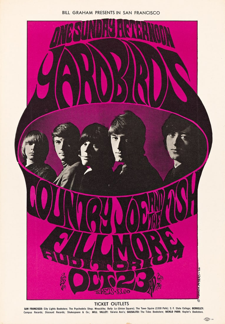 JOHN H. MYERS (DATES UNKNOWN) ONE SUNDAY AFTERNOON / YARDBIRDS / COUNTRY JOE AND THE FISH. 1966. (1 of 1)