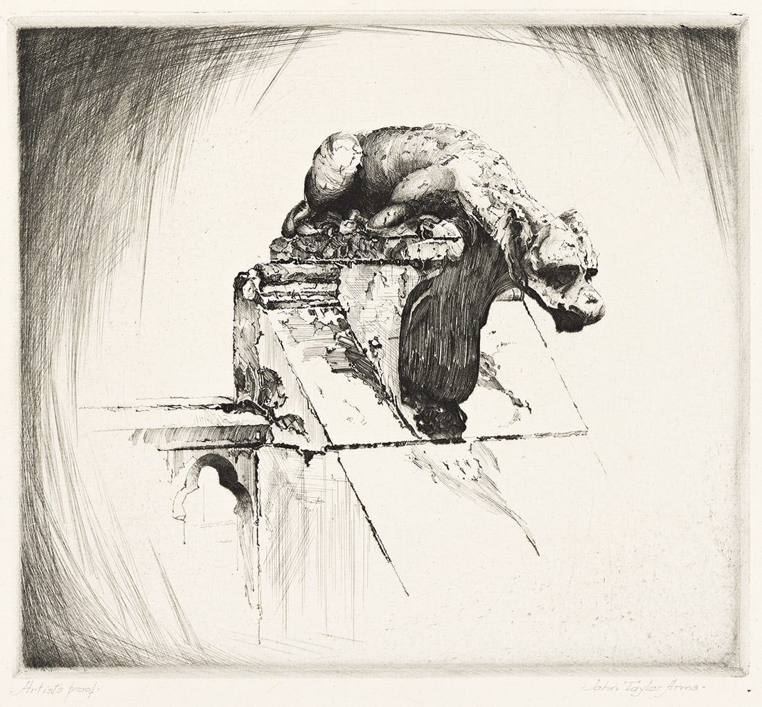 JOHN TAYLOR ARMS Three etchings from the Gargoyle Series. (1 of 3)