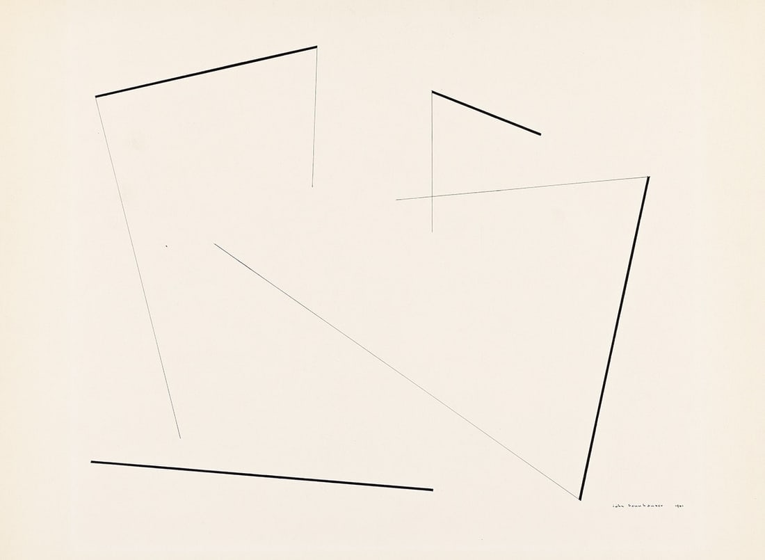 JOHN SENNHAUSER (1907 - 1978, AMERICAN) Untitled.: JOHN SENNHAUSER (1907 - 1978, AMERICAN) Untitled. Ink on paper, 1941. Signed, John Sennhauser, and dated, 1941, lower right. 430x560 mm; 17x22 inches, (sheet). Provenance: The Eugene J Prakapas and Do