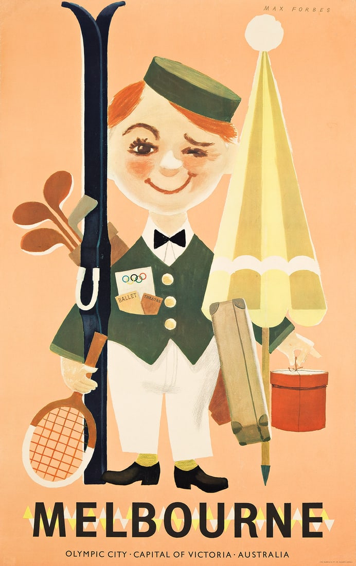 MAX FORBES (1923-1990). MELBOURNE / OLYMPIC CITY. Circa 1956. 39¼x24½ inches, 99¾x62 (1 of 1)