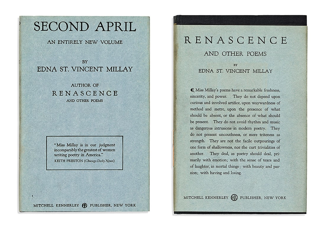 Millay, Edna St. Vincent (1892-1950) Renascence, Signed First Edition in Dust Jacket. (1 of 2)