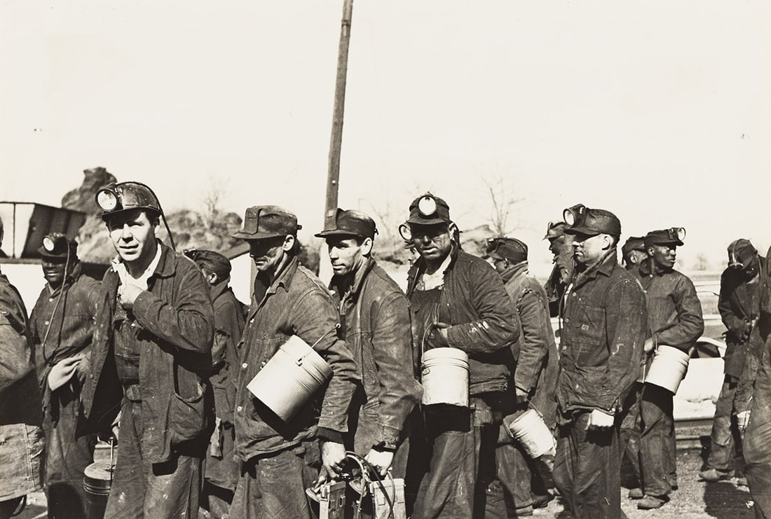 ARTHUR ROTHSTEIN (1915-1985) A suite of 5 photographs depicting coal miners, Birmingham, Alabama.: ARTHUR ROTHSTEIN (1915-1985) A suite of 5 photographs depicting coal miners, Birmingham, Alabama. Silver prints, the images each measuring 6⅝x9½ inches (16.8x24.1 cm.), and slightly smaller