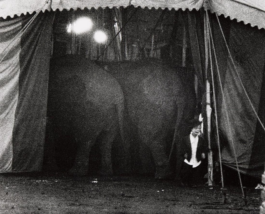 BRUCE DAVIDSON (1933- ) Circus Dwarf, Palisades.: BRUCE DAVIDSON (1933- ) Circus Dwarf, Palisades. Silver print, the image measuring 9⅜x11⅝ inches (23.8x29.5 cm.), the sheet 11x14 inches (27.9x35.6 cm.), with Davidson's signature in penci