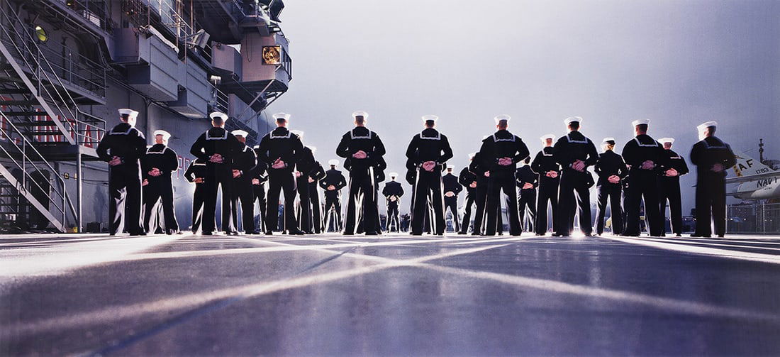 VANESSA BEECROFT (1969- ) VB42 Intrepid, The Silent Service, New York.: VANESSA BEECROFT (1969- ) VB42 Intrepid, The Silent Service, New York. Digital C-print, the image measuring 50x96¾ inches (127x246 cm.), flush mounted, with a Deitch label with Beecroft's credit,