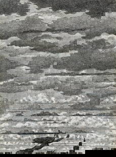 DOMENICO GNOLI (1933-1970) Monument to the Heroes of Warsaw.: DOMENICO GNOLI (1933-1970) Monument to the Heroes of Warsaw. Illustration most likely published in Holiday magazine, circa 1960. Indian ink on paper. 17 3/8 x 12 3/4 inches. Unsigned. Title from inscr
