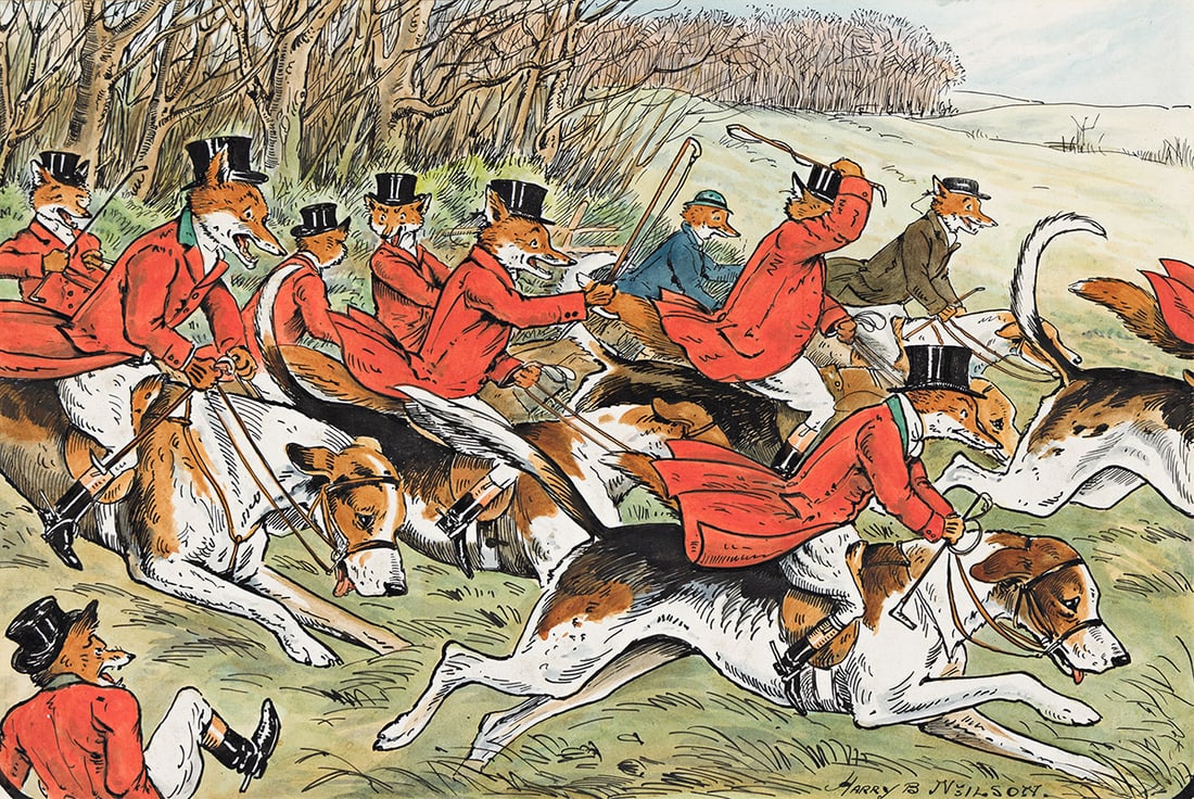 HARRY BINGHAM NEILSON (1861-1941) The Topsy Turvy fox hunt. (1 of 1)