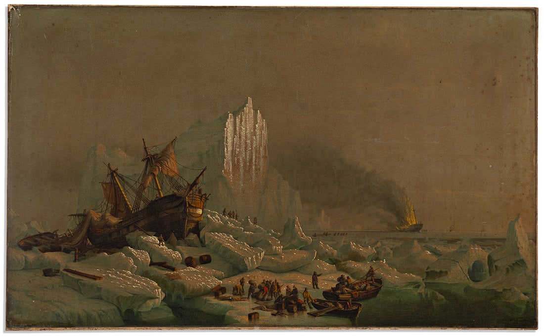 (ARCTIC.) Storch & Kramer; after William Bradford. [Sealers Crushed by Icebergs.] (1 of 1)