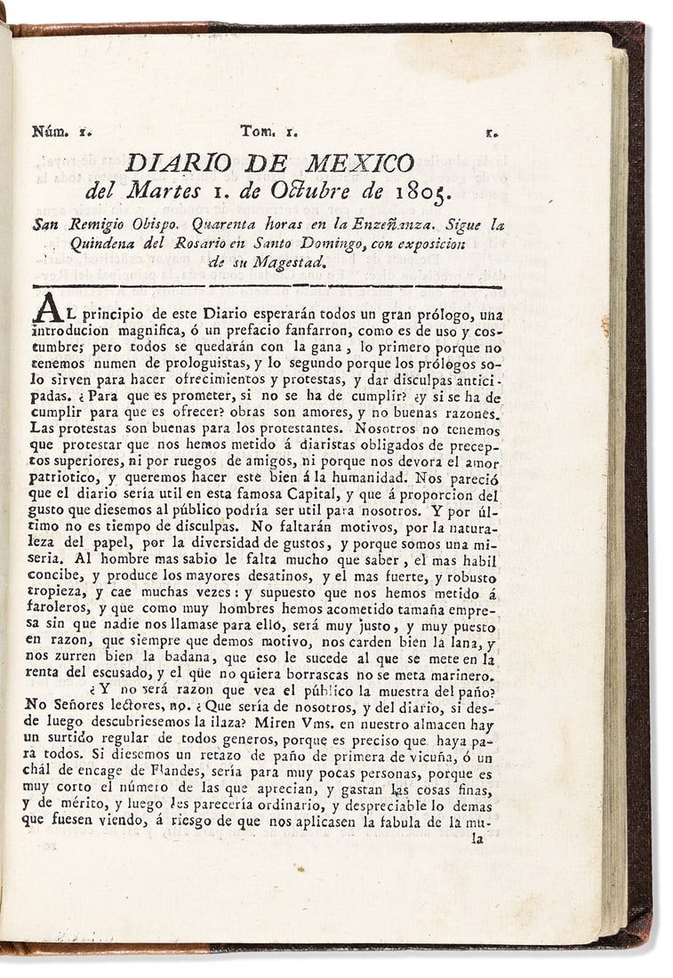 (MEXICAN IMPRINTS--1805.) Diario de Mexico. (1 of 1)