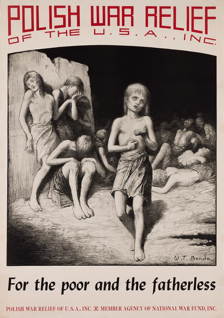 WLADYSLAW THEODOR BENDA (1873-1948) [POLISH WAR RELIEF]. Two posters. Circa 1940. (1 of 1)