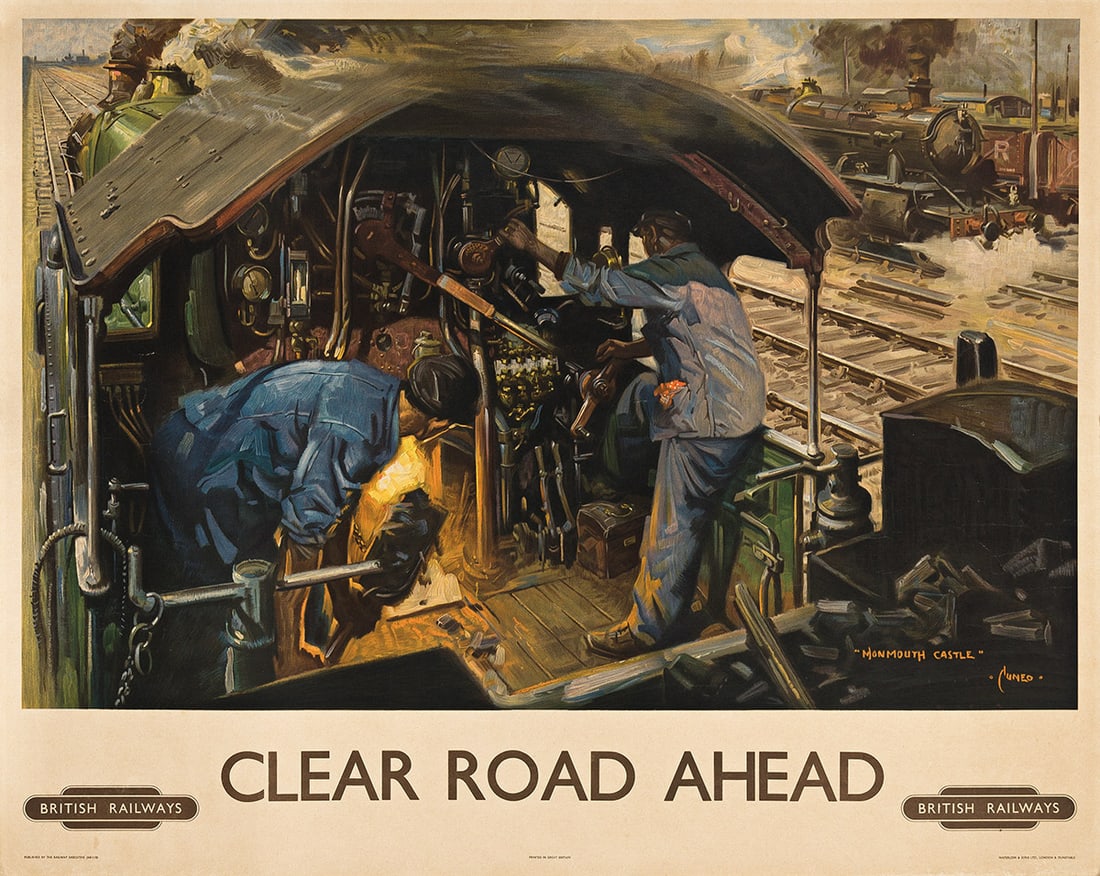 TERENCE CUNEO (1907-1996) CLEAR ROAD AHEAD / BRITISH RAILWAYS. 1949. (1 of 1)