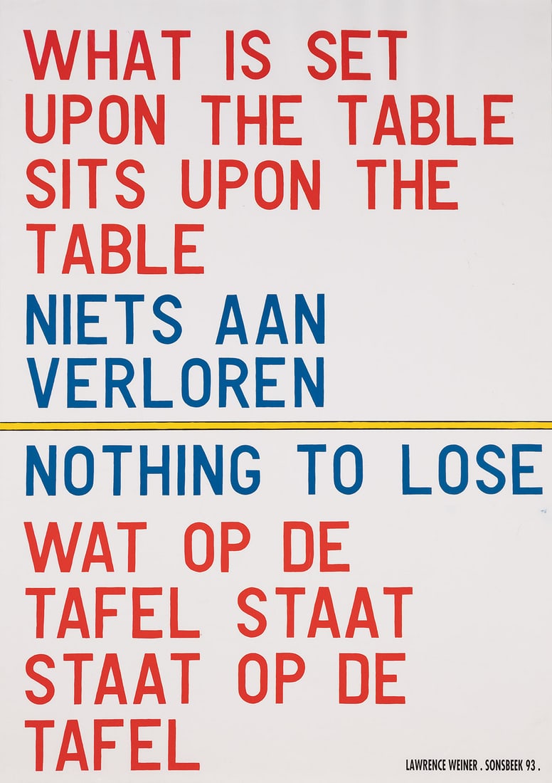LAWRENCE WEINER (1942-2021) [ART EXHIBITIONS]. Group of 9 posters. 1970s-90s. (1 of 1)