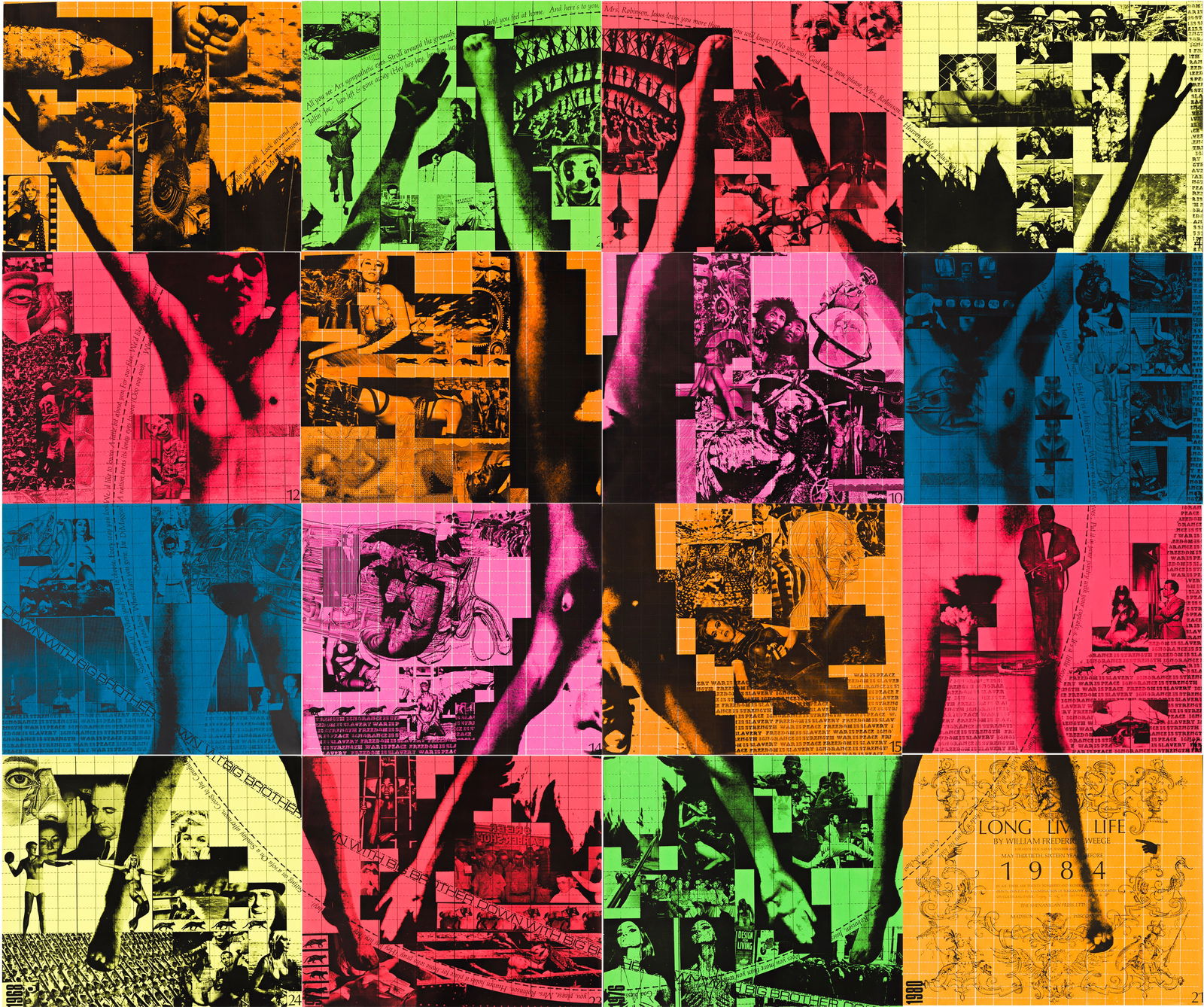 WILLIAM WEEGE (1935-2020) LONG LIVE LIFE. Suite #2. Set of 16 color prints in portfolio box. 1968. (1 of 16)