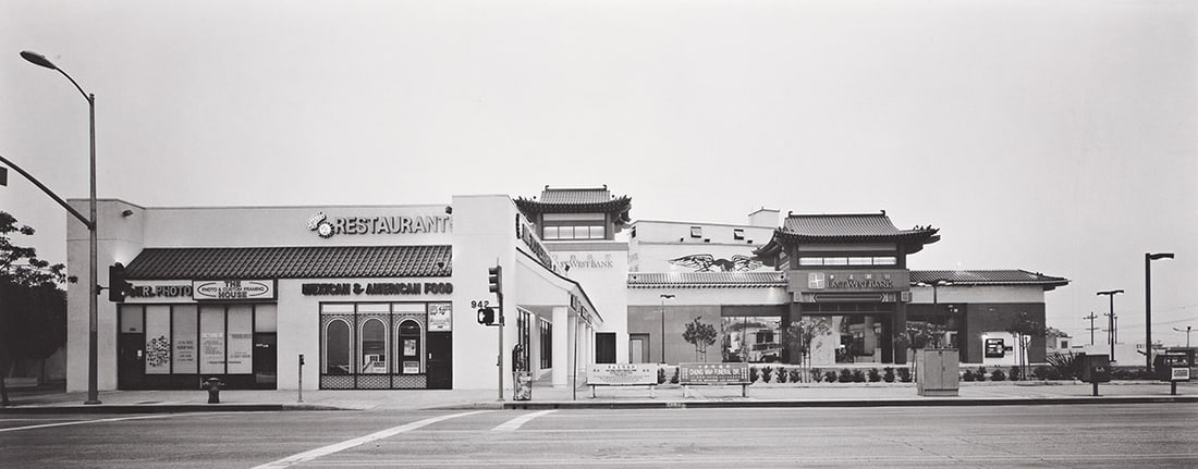 CATHERINE OPIE (1961- ) Untitled #2 (from Mini-Mall series).: CATHERINE OPIE (1961- ) Untitled #2 (from Mini-Mall series). Iris print, the image measuring 410x1045 mm; 16⅛x41⅛ inches, the sheet 565x1194 mm; 22¼x47 inches, with Opie's signature,