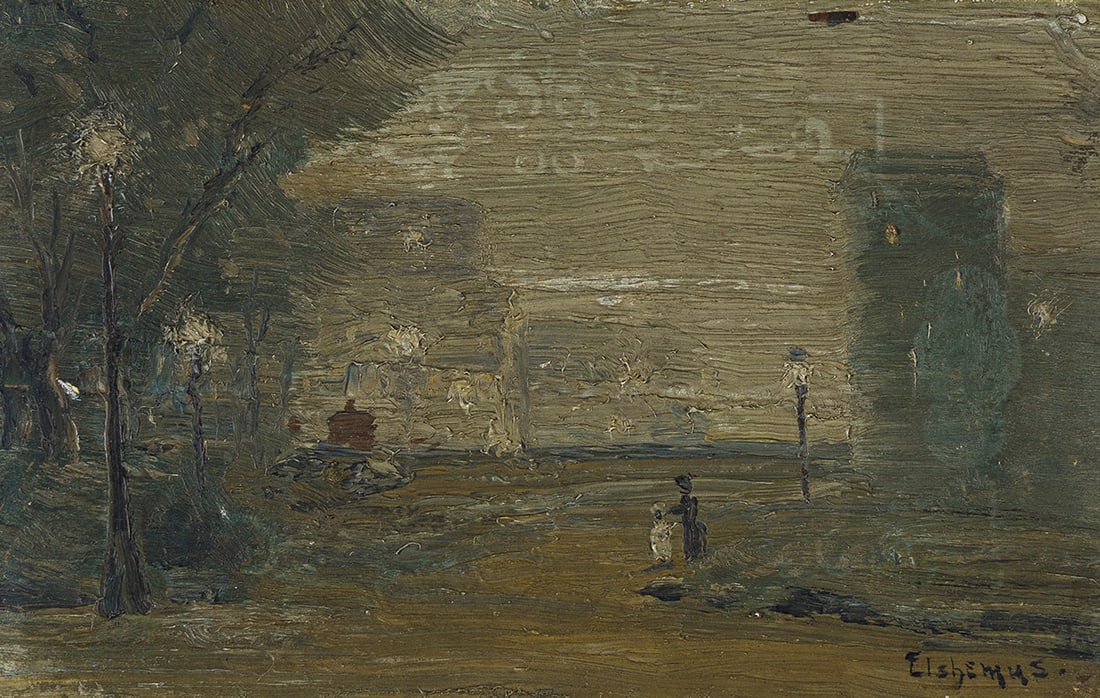 LOUIS EILSHEMIUS (1864-1941) Park Scene at Dusk. (1 of 1)