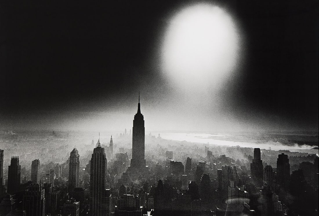 WILLIAM KLEIN (1928-2022) Atomic Sky. 1955; printed later.: WILLIAM KLEIN (1928-2022) Atomic Sky. 1955; printed later. silver print, the image measuring 100¼x150 cm, 39½x59 inches, flush mounted; with Klein's signature, title, and negative date i