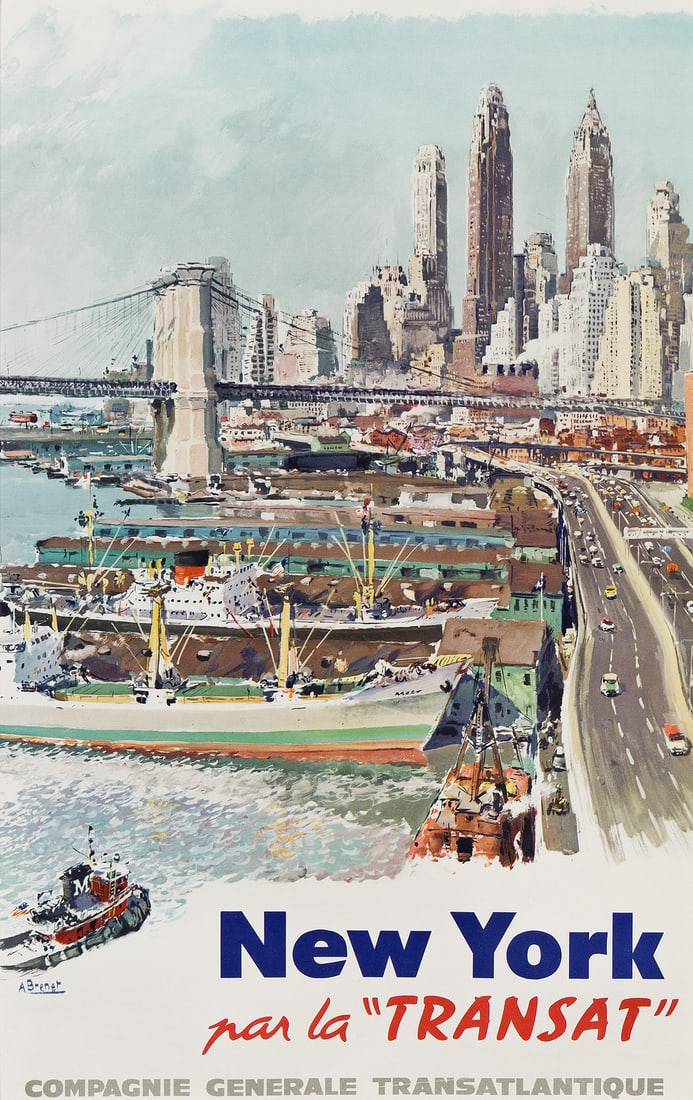 ALBERT BRENET (1903-2005) New York Par La "Transat." Circa 1955. (1 of 1)