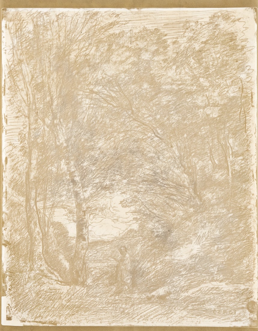 JEAN-BAPTISTE-CAMILLE COROT Two works on paper. (1 of 2)
