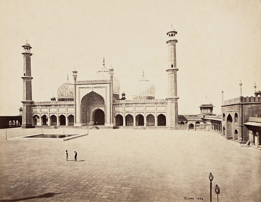 SAMUEL BOURNE (1834-1912) A group of 17 photographs depicting historical landmarks in Dehli. 1860s.: SAMUEL BOURNE (1834-1912) A group of 17 photographs depicting historical landmarks in Dehli. 1860s. Including views of Jama Masjid, one of the largest mosques in India, St. James' Church (also known a