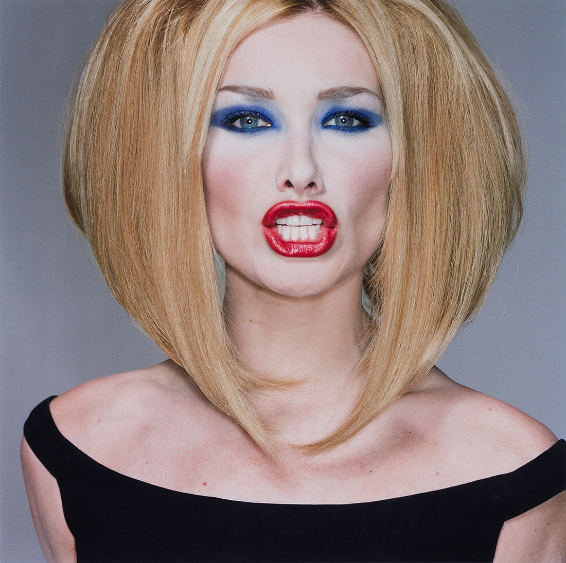 MICHEL COMTE (1953- ) Carla Bruni. 1996.: MICHEL COMTE (1953- ) Carla Bruni. 1996. Chromogenic print, the image measuring 19⅝ inches (49.8 cm.) square, the sheet 27 inches (68.6 cm.) square, with an "I. Management Michel Comte" label wi